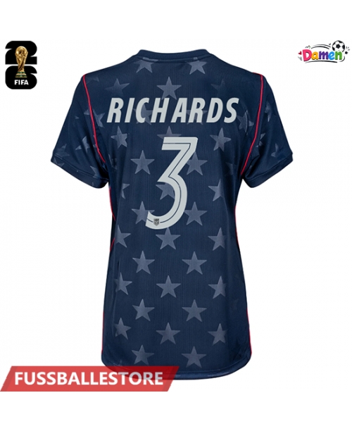 Günstige Vereinigte Staaten Chris Richards #3 Auswärtstrikot Damen WM 2026 Kurzarm